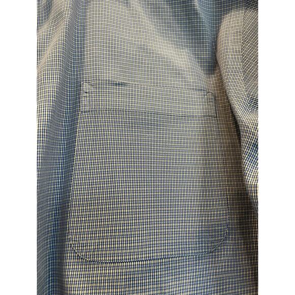 Land's End Men's Button up 16 1/2   tall  37  Blue check 100% Cotton - Picture 3 of 6